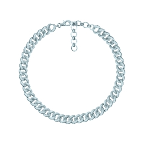 25133- Колье-цепь Pave Chains из серебра с микроцирконами 10 мм