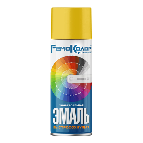 69-9-103 Эмаль универсальная акриловая, ЖЕЛТАЯ, 520мл (РемоКолор)
