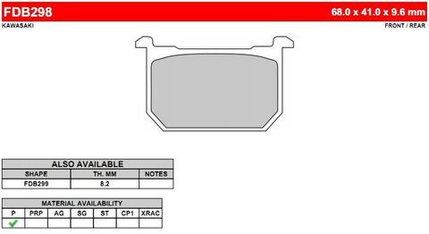 FDB298P Тормозные колодки дисковые MOTO, блистер 2 шт