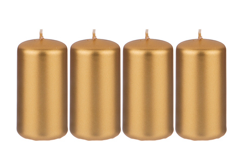 Набор свечей 4шт 4х7см Garda Decor золотой металлик