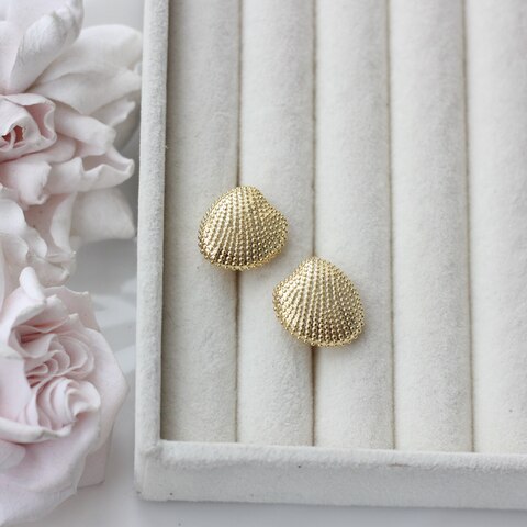 Швензы Ракушки 17 мм с английским замком, позолота, Ш133