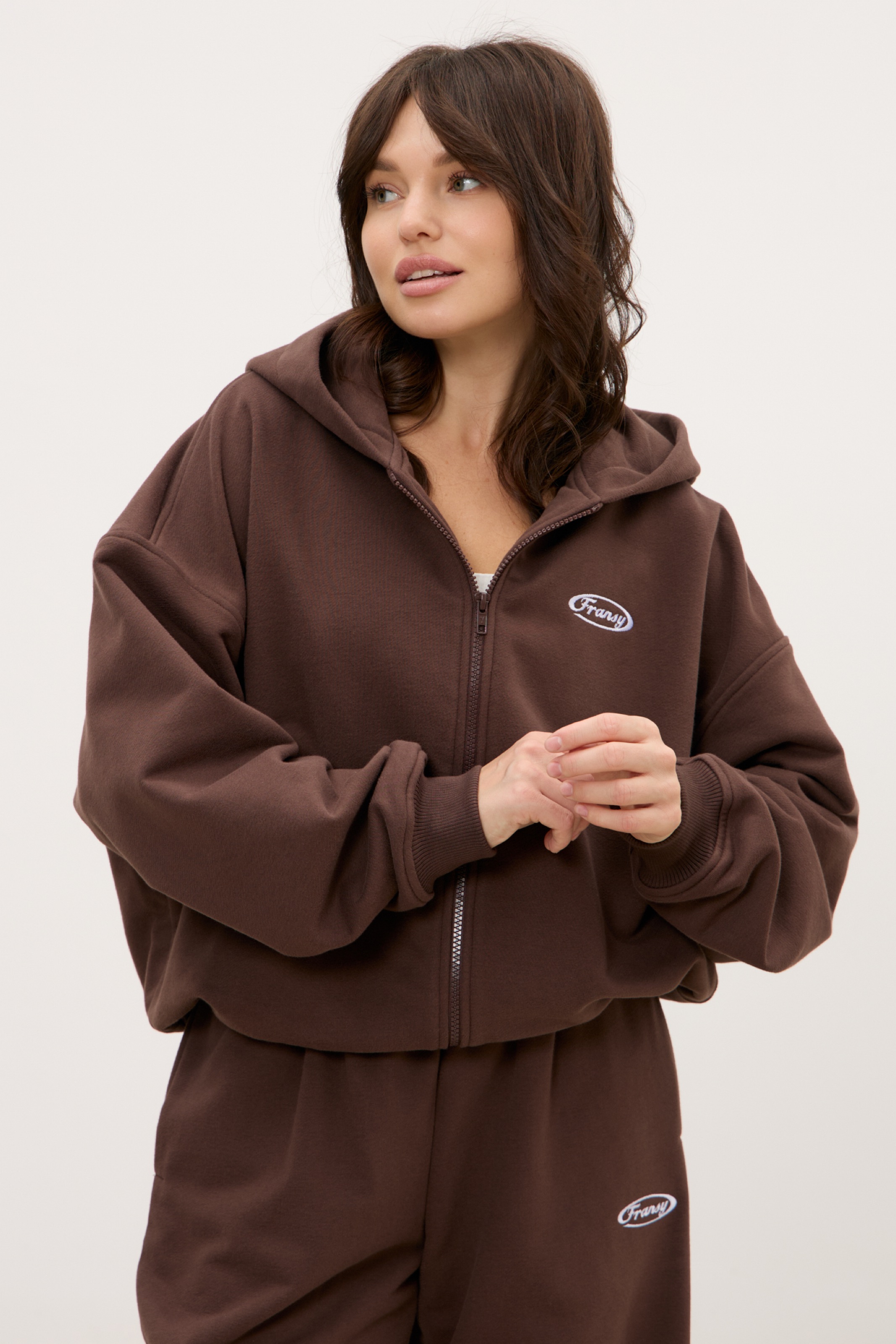 Худи ZIP 04, трюфельное