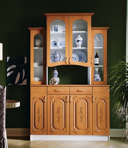 Буфет 4-х створчатый Лиза-2 (Ольха матовый, Белый)