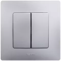 Etika Выкл 2кл алюминий 672402