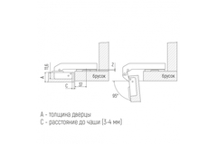 Петля с доводчиком 90°, без евро. присадка=45 SETE