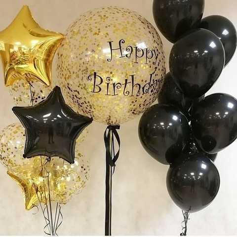 Воздушные шары на день рождения, шар с текстом, большой воздушный шар с конфетти, фольгированные фигуры звезды, латексные шары