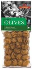 Оливки  зеленые с орегано OLIVES с косточкой 150 гр