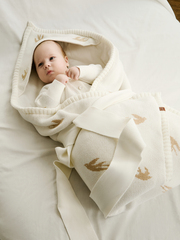 Плед-конверт вязаный (ласточки)