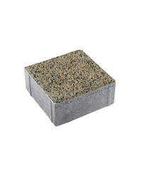 Гранитная тротуарная плитка КВАДРАТ - А.2.К.4 Гранит Желтый с черным