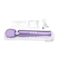 Фиолетовый жезловый мини-вибратор Le Wand c 6 режимами вибрации - 