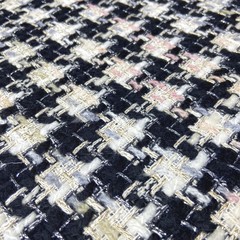 Ткань твид клетка  черно-белая 3128