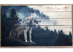 Картина для бани  Волк на горе МАССИВ 60×40 см 4066704