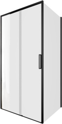Aquanet AE65-100x80-BT Pleasure Evo ограждение (набор дверь + бок. стекло), черн.анод 1000х800 мм (324130)