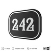 Номерок на дверь квартиры 242, для кабинета, офиса, шильдик 9 х 7 см, черный, Айдентика Технолоджи