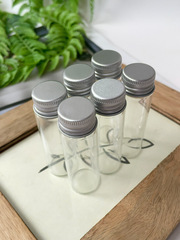 Баночки-бутылочки прозрачные, завинчивающиеся, 15 мл, 7*2,2*2,2 см, набор 6 штук