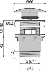 A390 Донный клапан сифона для умыв. click/clack 5/4