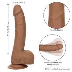 Коричневый фаллоимитатор Silicone Studs 8