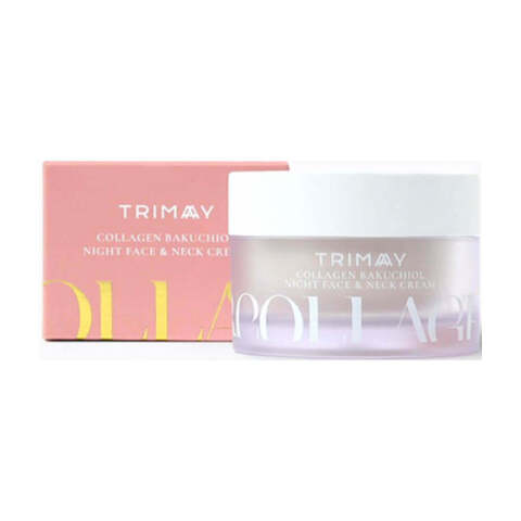 Trimay Collagen Bakuchiol Night Face & Neck Cream ночной крем для кожи лица и шеи с коллагеном и бакучиолом