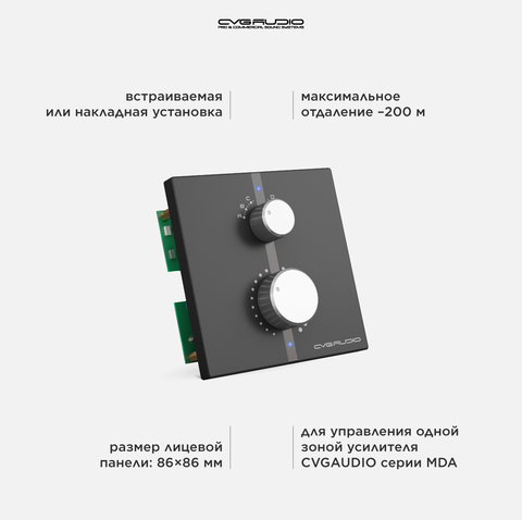 CVGAUDIO WP-4BL Дистанционный зональный настенный регулятор громкости / селектором входов для усилителей серии MDA, цвет черный