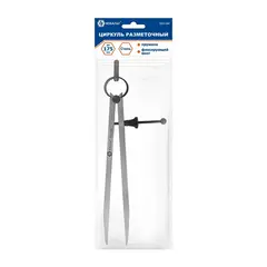 Циркуль разметочный КОБАЛЬТ шир. раскр. до 175 мм, С ПРУЖ. И ФИКС.ВИНТОМ, разметка дер/кож/пласт/мягк.мет.,углер.сталь, подвес (920-094)