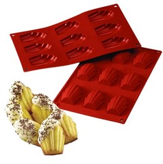 Форма силиконовая «Ракушка Мадлен», 29,5х17 см, 9 ячеек (6,7х4,5х1,3 см)