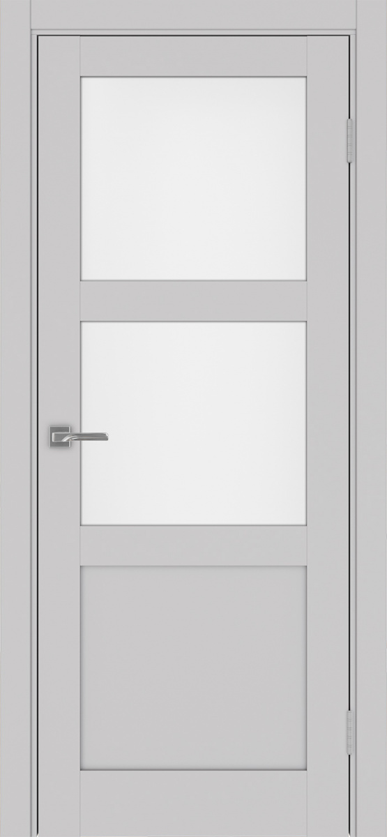 Дверь межкомнатная Оптима Порте Турин 530.221, цвет пепельный, экошпон, стекло мателюкс