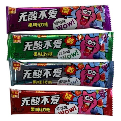 Жевательная конфета фруктовая тянучка WOW!, 13гр