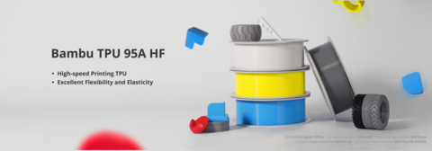 Катушка TPU 95A HF пластика Bambu lab 1.75 мм 1кг, черная