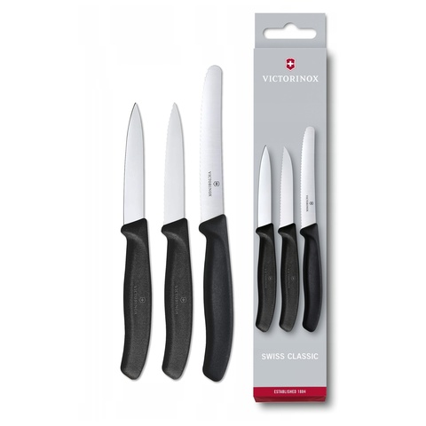 Набор ножей Victorinox для очистки овощей Swiss Classic, 3 предмета, чёрный (6.7113.3)