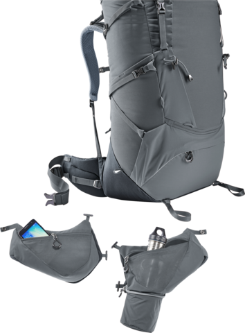 Картинка рюкзак туристический Deuter Aircontact Core 65+10 SL Graphite/Black - 5