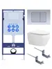 Aquatek SET Aquatek ЛЕЯ cm-011 4в1 SET Aquatek ЛЕЯ-011 4в1 (рама Aquatek Standard INS-0000012+крепеж KKI-0000002+клавиша KDI-0000011+унитаз ЛЕЯ AQ1199-00 с тонким сиденьем soft-close)