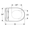 Geberit 501.664.00.1 501.664.00.1 (замена 500.784.01.1) iCon Комплект из подвесного безободкового унитаза Rimfree c тонким сиденьем и быстросъемной крышкой с микролифтом