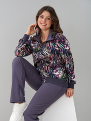 Костюм с брюками КБ-184/серый-разноцветнаязебра