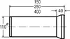Viega 103668 103668 Oтвoд (соединительный патрубок) пpямoй D=100 мм, L = 150 мм, c мaнжетным yплoтнeниeм, пластик, альпийский белый, модель 3815