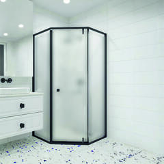 RGW 350608899-24 Душевой уголок 90*90*195 RGW HO-088-B Трапеция/Чёрный/Матовое/8 мм (2 уп.) фото