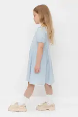 платье  для девочки  КР 5932-1/голубой,любимые ромашки к563