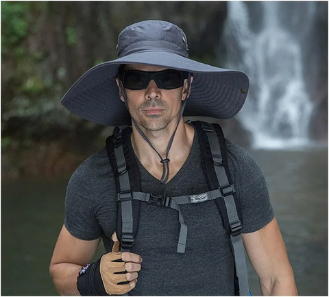 Картинка шляпа Skully Wear extra wide Brim grey - 2