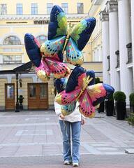 А Фигура, Бабочка розовая сатин, 40