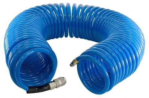 Шланг полиуретановый спиральный с фитингами рапид, 8х12 мм, 15м Шланг полиуретановый спиральный с фитингами рапид, 8х12 мм, 15м