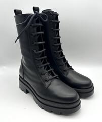 Ботинки женские кожаные Kalliste черные на шнурках