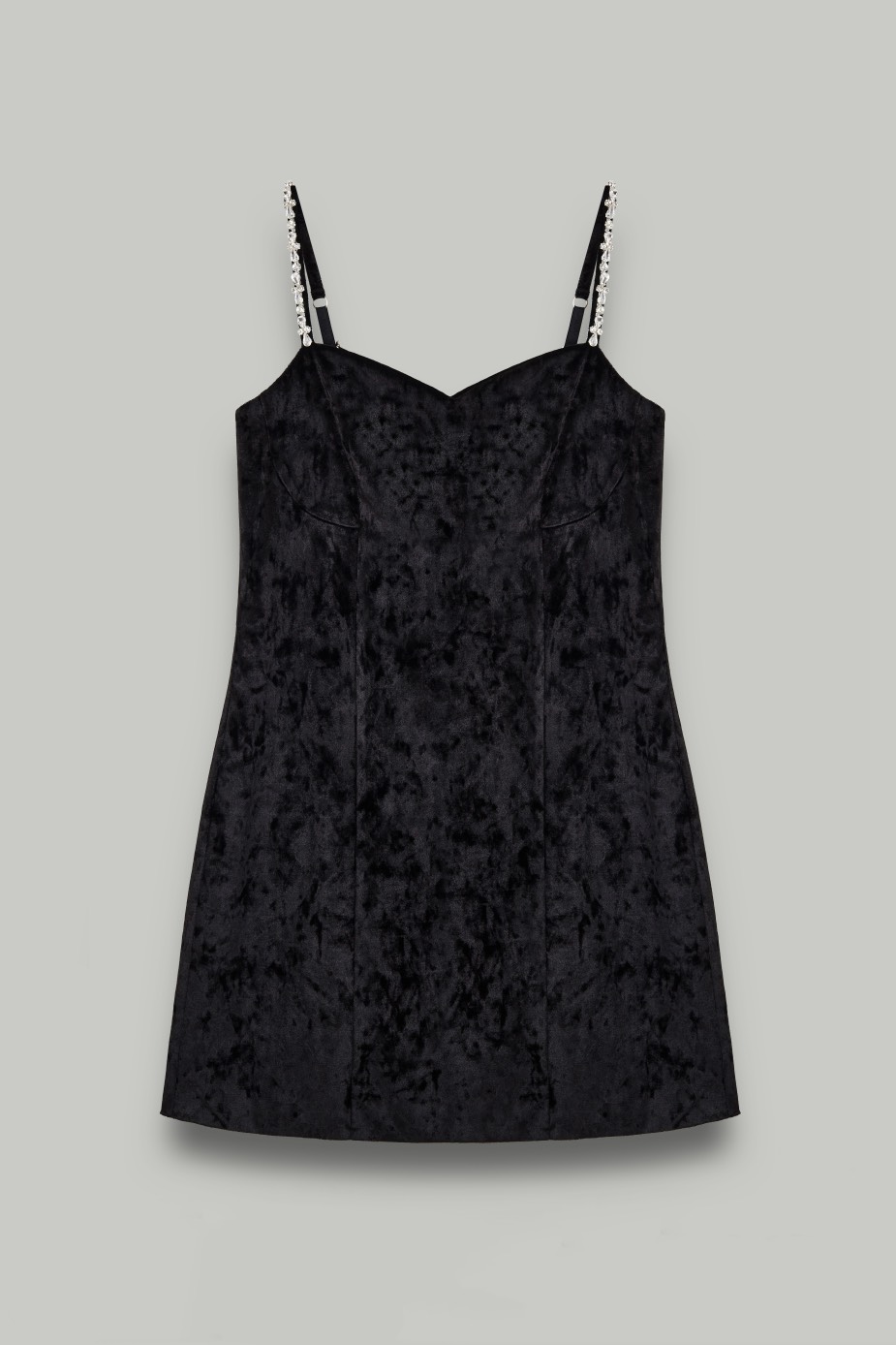 Платье мини из бархата, черный