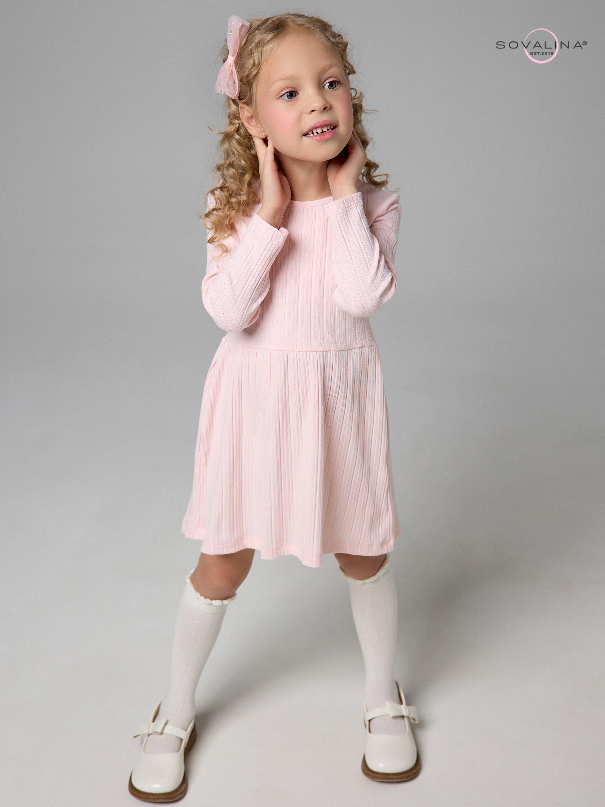 Платье Эля косичка розовый