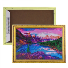 
          Алмазная мозаика Alingar, на подрамнике, с полным заполнением, (глянц..) дизайн рамка, 30х40 см, 20 цветов, "Озеро в горах"