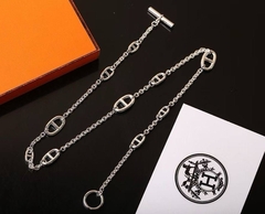 Колье сотуар длинное из неродированного серебра 925 пробы FARANDOL