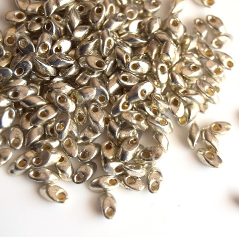 LMA-4201 Бисер-лепестки Миюки/Miyuki long Magatama Duracoat galvanized silver