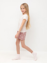 пижама  для девочки  К 1596/розовый,крупная вишня