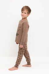 пижама  для мальчика  К 1567/сосновая кора,праздничная клетка