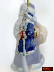 Елочная игрушка Дед мороз большой синий