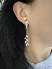 Серьги длинные style by DIOR цвет бронза