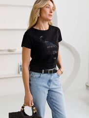 Нарядная футболка с принтом из премиального хлопка с эластаном  D49.123 (128805)